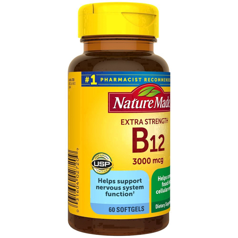 slide 26 of 74, Nature Made Extra Strength Vitamin B12 3000 mcg Energy Metabolism Support Softgels - 60ct, 60 ct