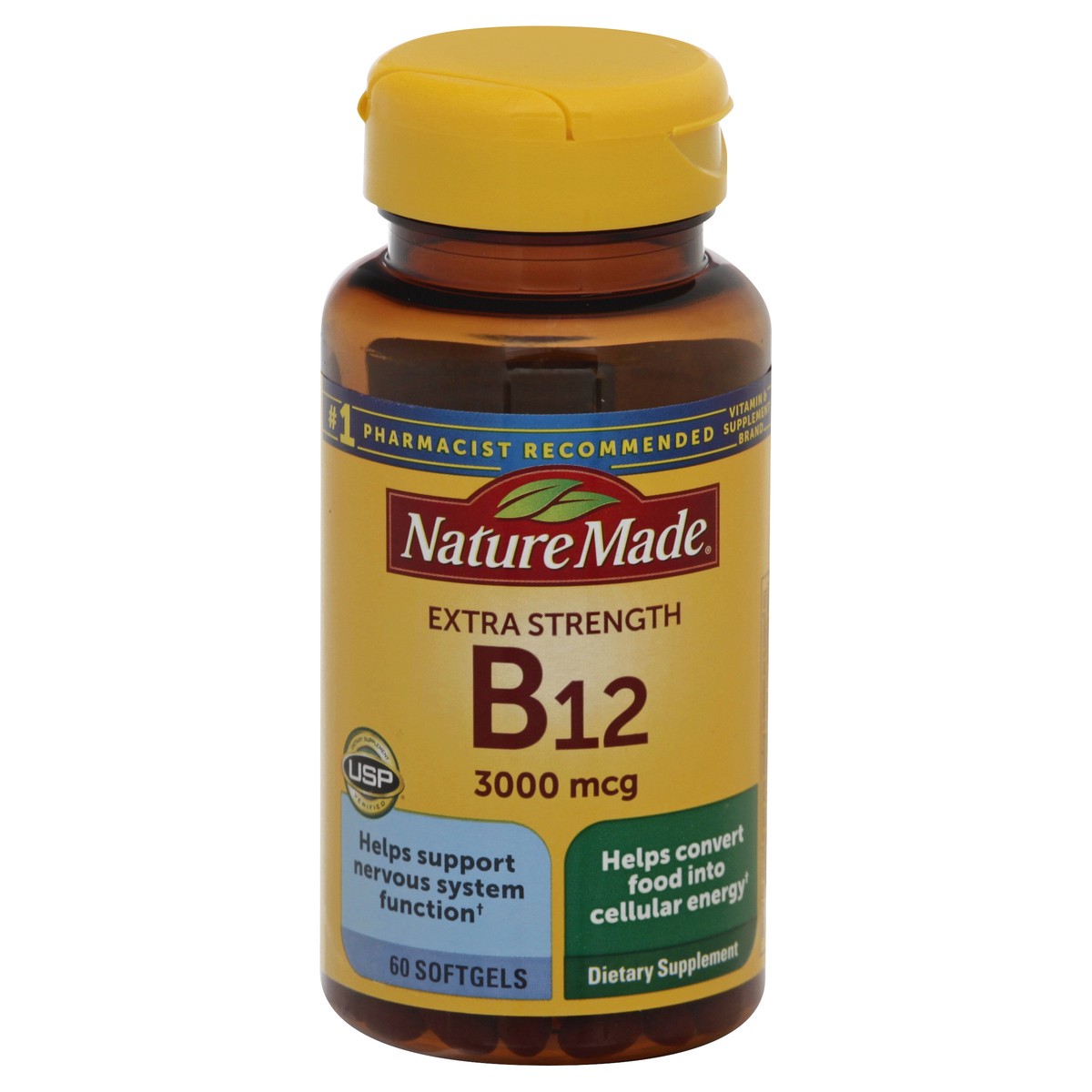 slide 1 of 74, Nature Made Extra Strength Vitamin B12 3000 mcg Energy Metabolism Support Softgels - 60ct, 60 ct