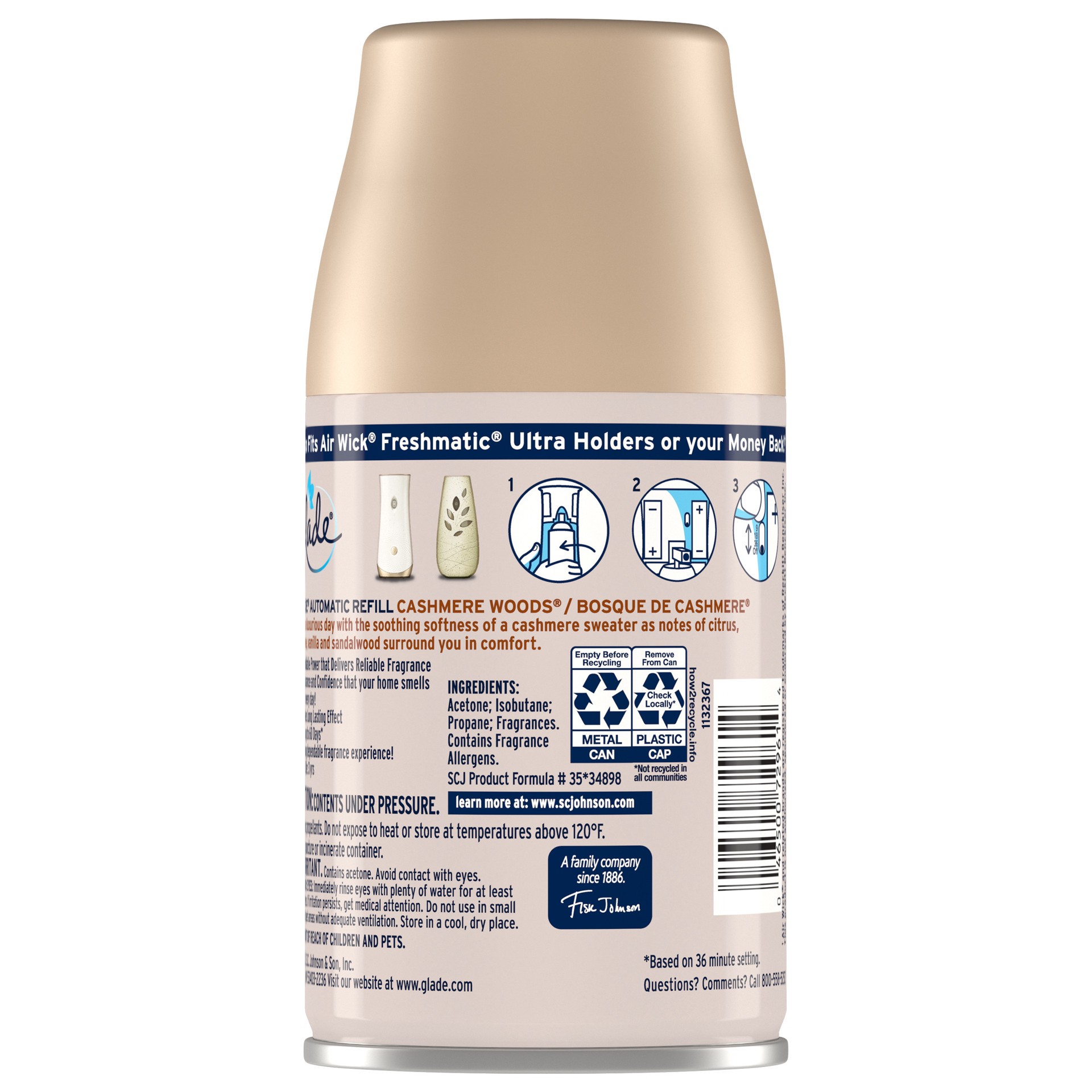slide 4 of 5, Glade Automatic Spray Air Freshener Refill Cashmere Woods, 