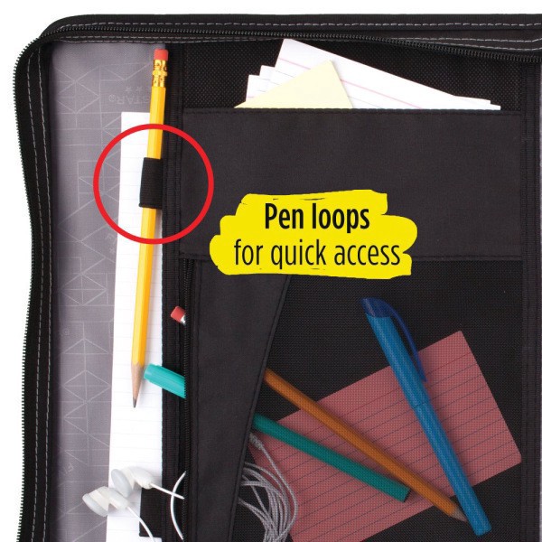 slide 3 of 4, Five Star Zipper Binder, 1-1/2'' Rings, Black/Gray, 1 ct