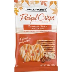 Snack Factory Pretzel Crisps Pumpkin Spice White Crème