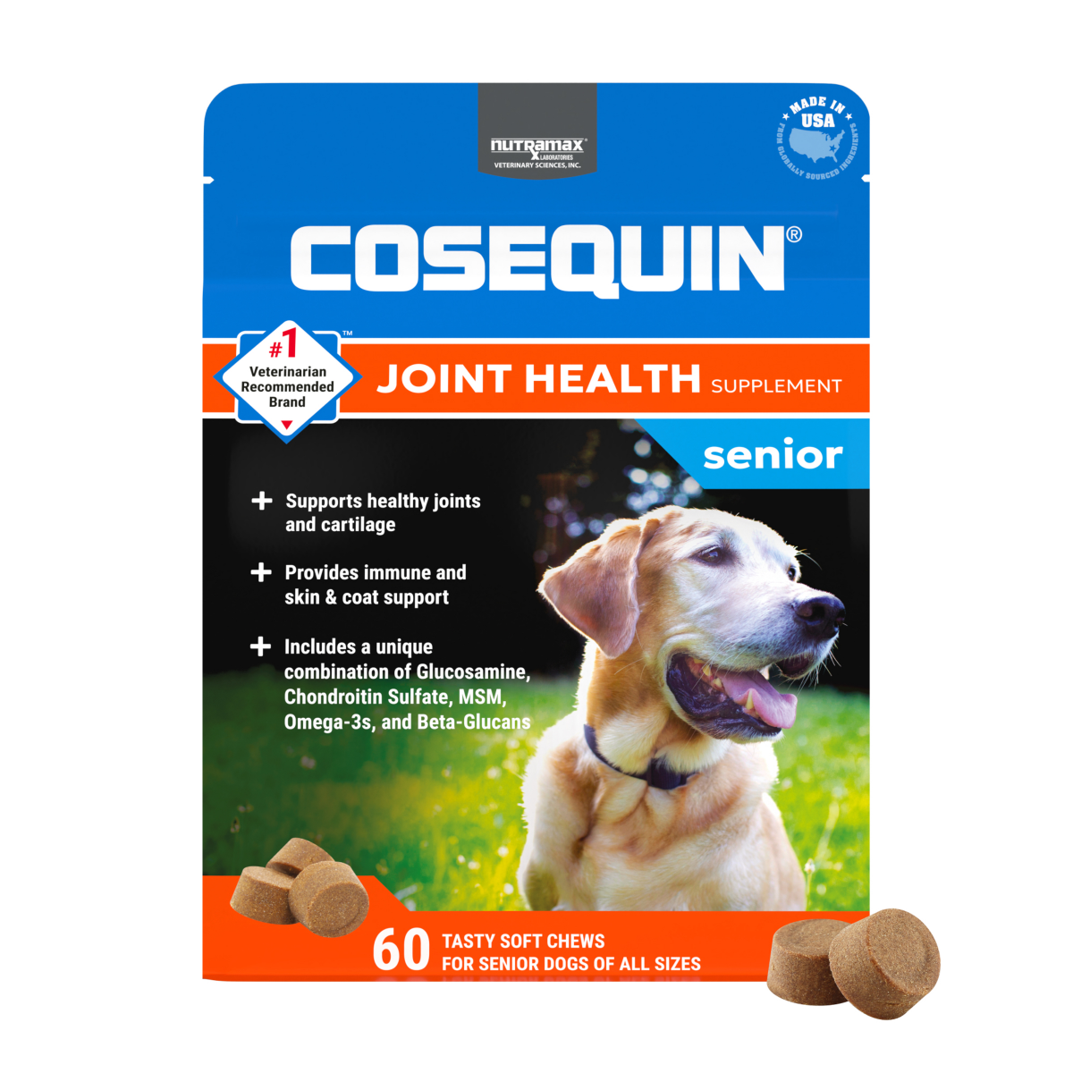 slide 1 of 8, Nutramax Pet Cosequin Csq-60ct Senior Chews, 60 ct