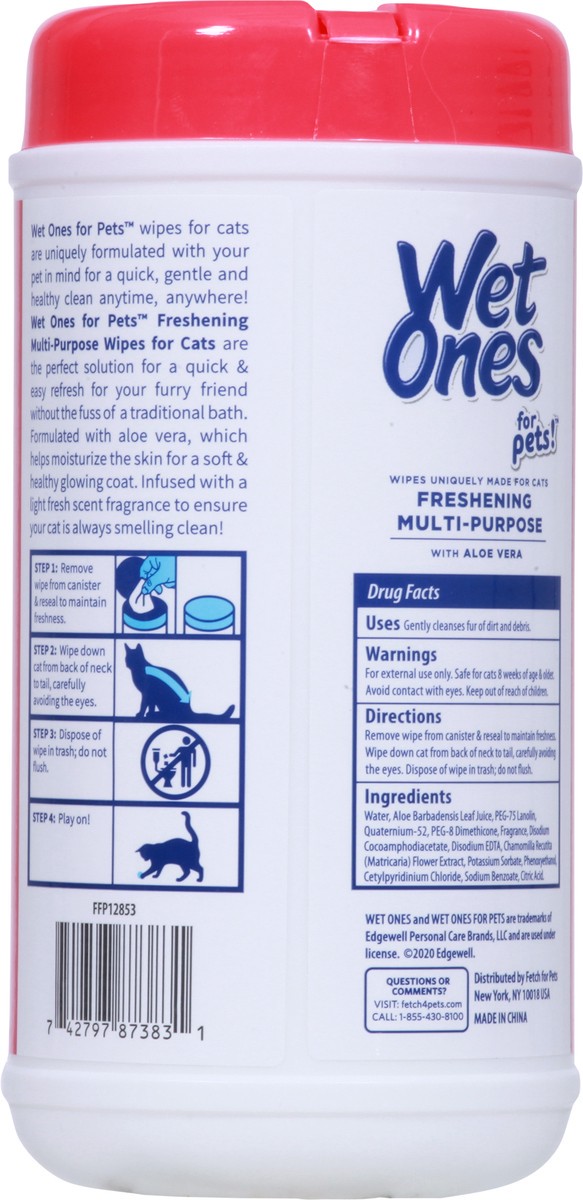 slide 3 of 9, Wet Ones Multipurpose Wipe For Cats, 50 ct