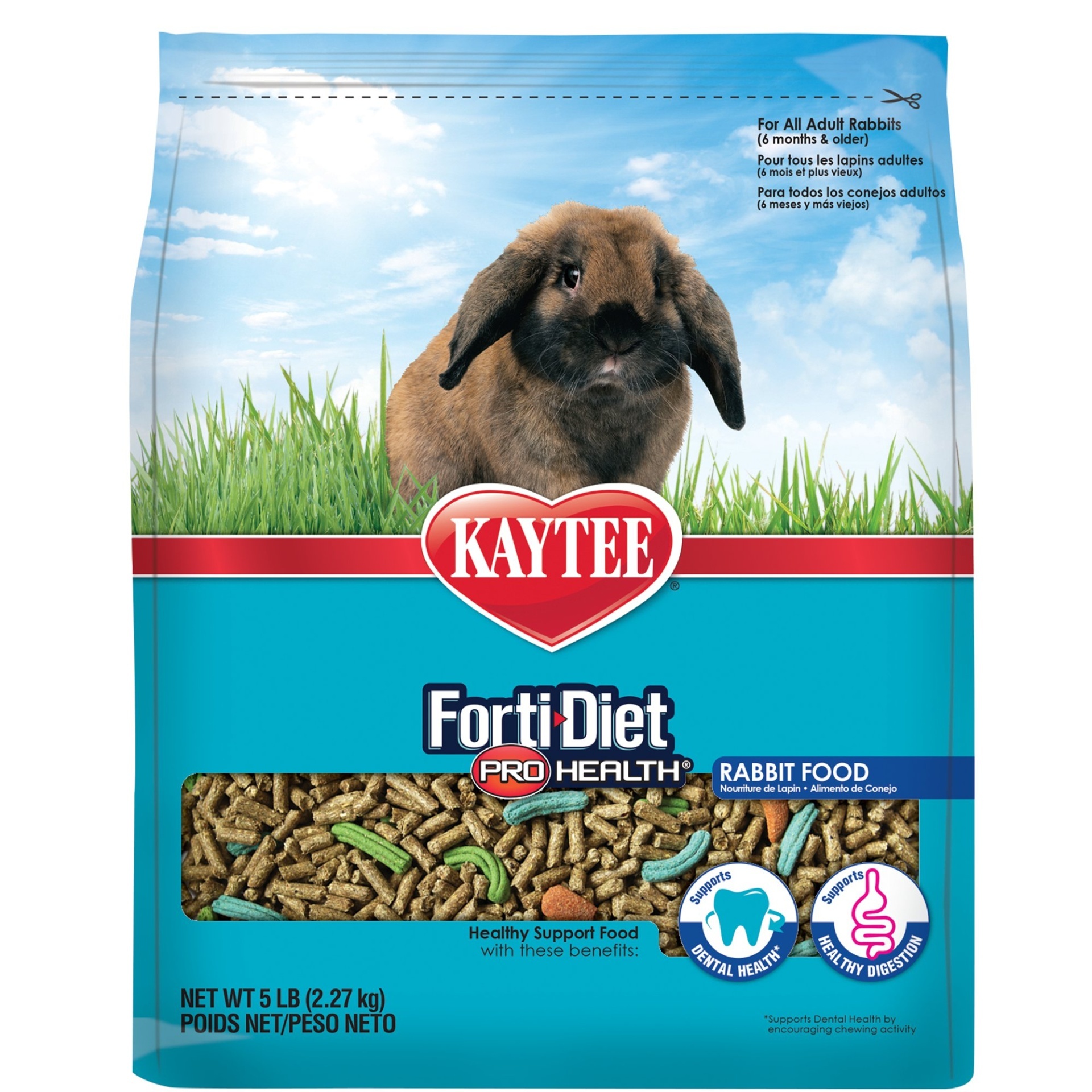 slide 1 of 1, Kaytee Forti-Diet Pro Health Food for Adult Rabbits, 5 lb