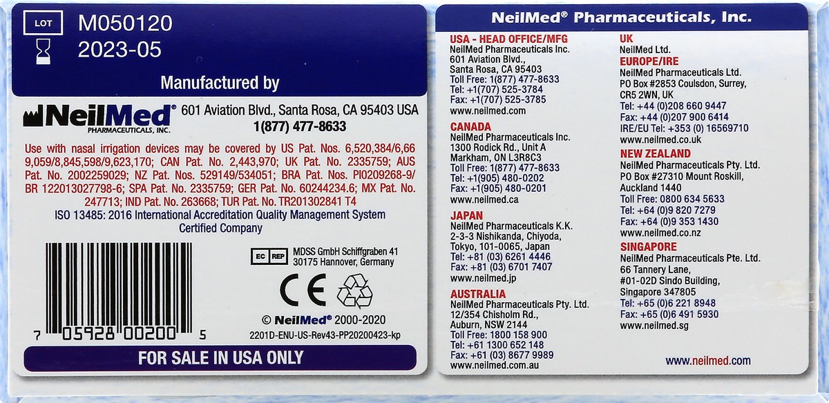 slide 8 of 9, NeilMed Sinus Rinse Premixed Packets Saline Nasal Rinse 100 ea, 100 ct