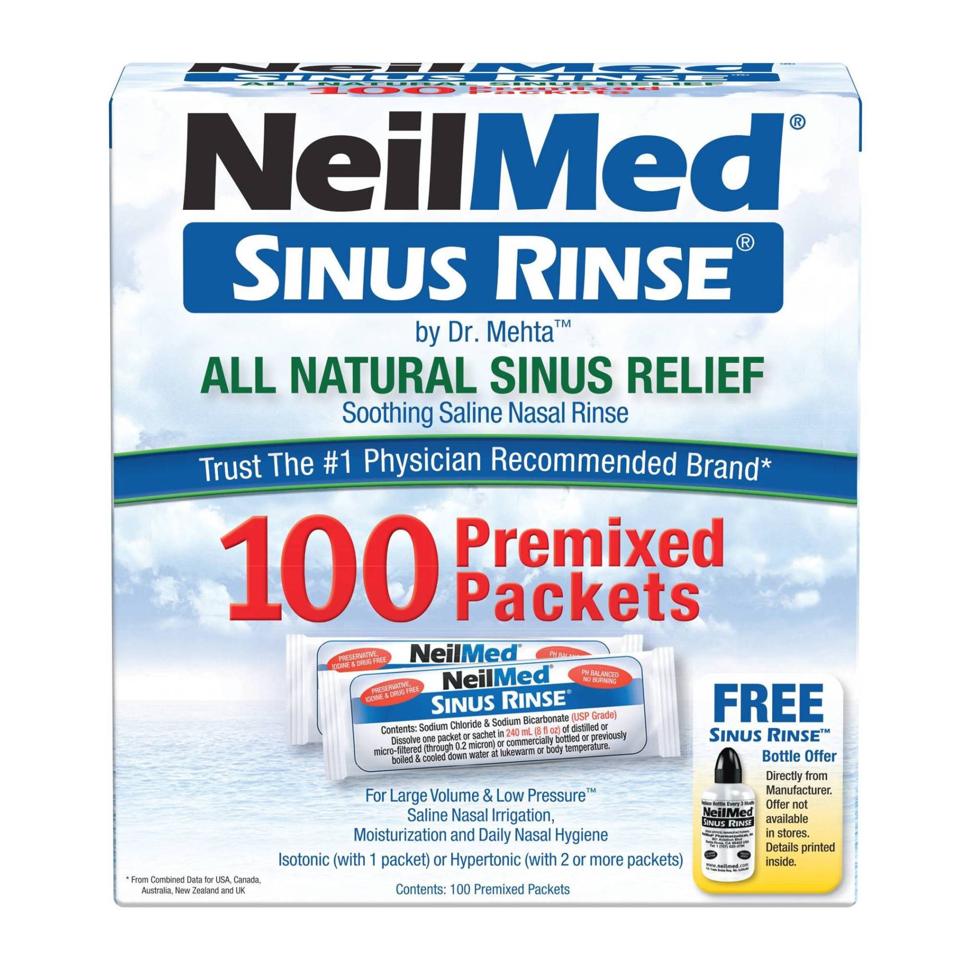 slide 1 of 5, NeilMed Sinus Relief Rinse Packsts, 100 ct