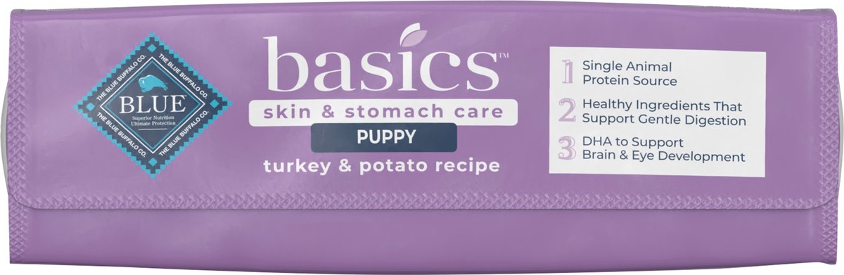 slide 3 of 11, Blue Buffalo Basics Skin & Stomach Care, Natural Puppy Dry Dog Food, Turkey & Potato 24-lb, 24 lb