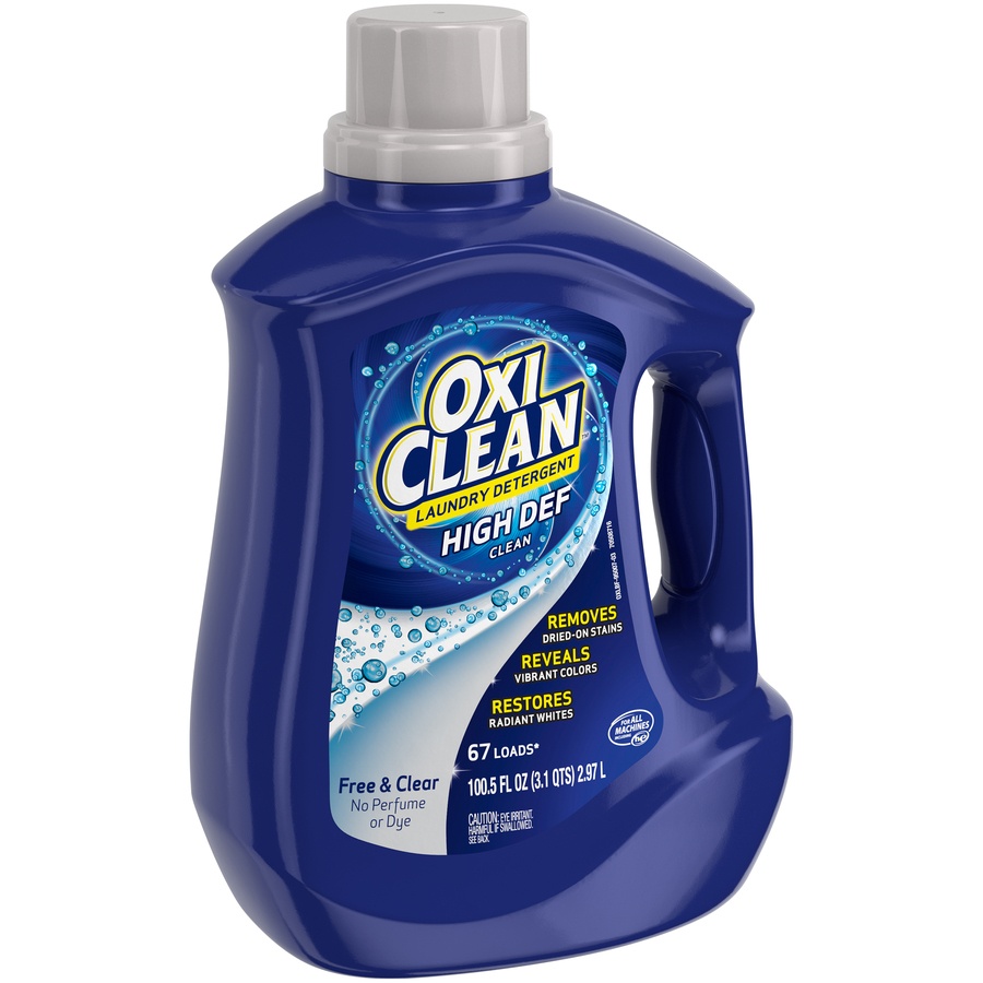 slide 2 of 4, Oxi-Clean High Def Clean Free & Clear Laundry Detergent, 100.5 fl oz