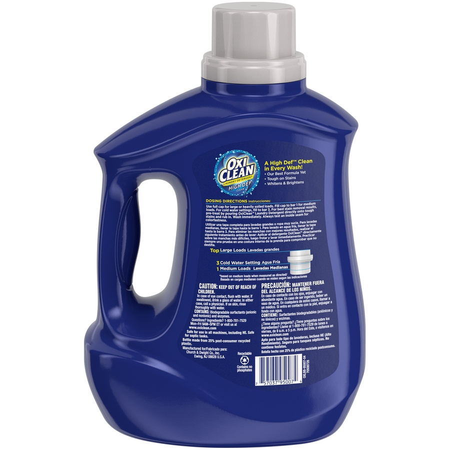 slide 4 of 4, Oxi-Clean High Def Clean Free & Clear Laundry Detergent, 100.5 fl oz