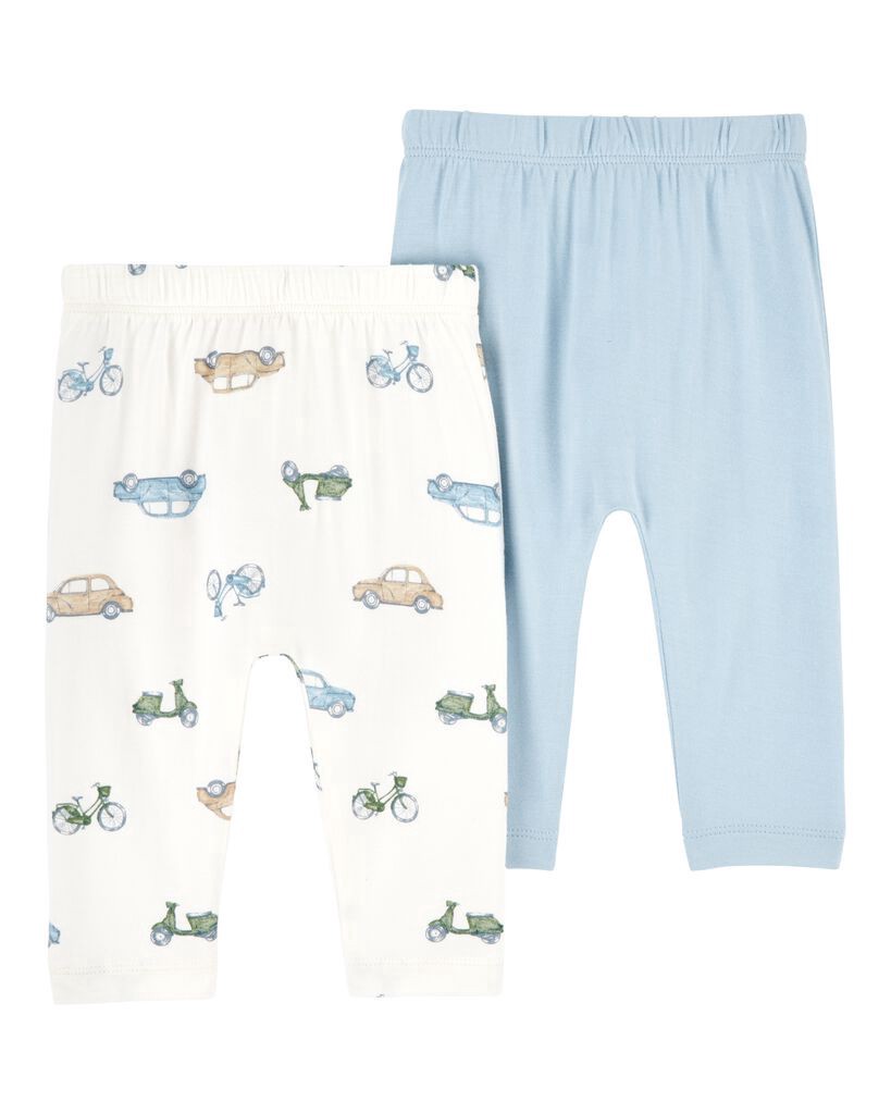 slide 4 of 5, Carter's Baby 2-Pack PurelySoft Pants Blue/Ivory PRE, 1 ct