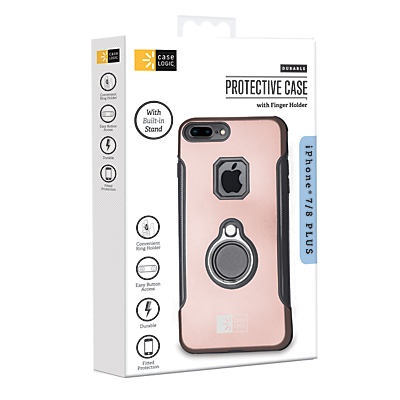 slide 1 of 1, Case Logic iPhone 7/8 Plus Metallic Ring Case Rose Gold, 1 ct