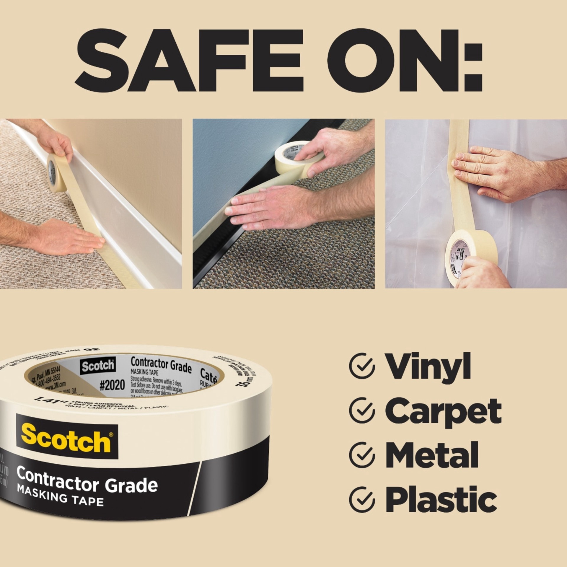 slide 5 of 6, Scotch Conairtractor Grade Masking Tape, 1 ct