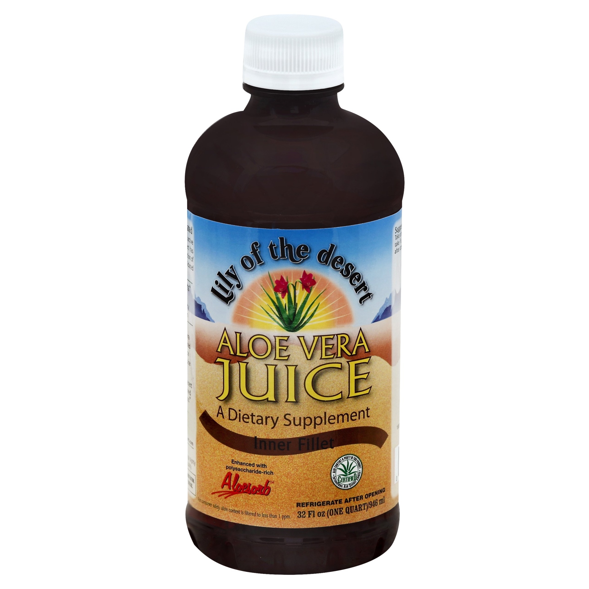 slide 1 of 1, Lily of the Desert Aloe Vera Juice Inner Fillet Dietary Supplement, 32 fl oz