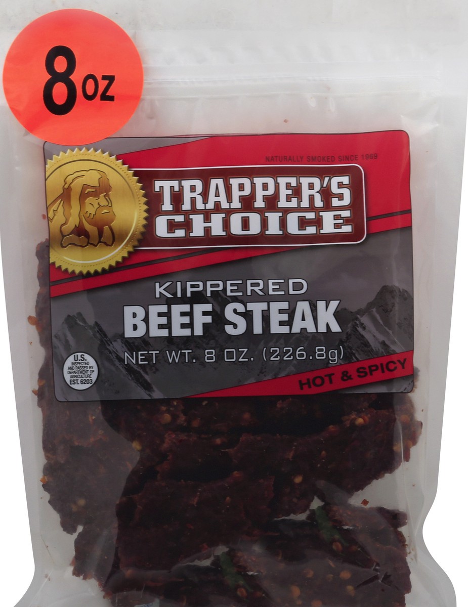 slide 3 of 3, Old Trapper Hot & Spicy Beef Jerky, 8 oz