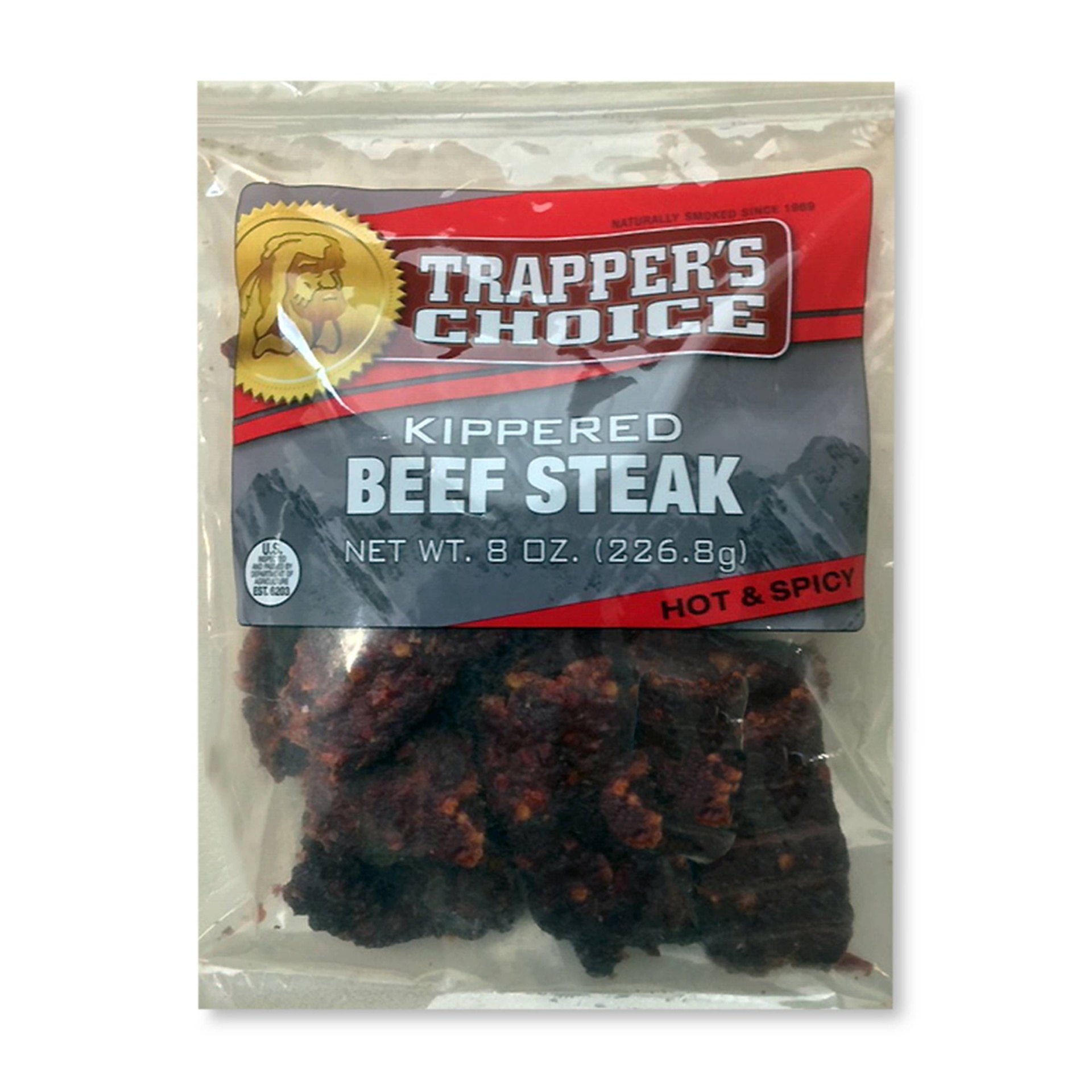 slide 1 of 3, Old Trapper Hot & Spicy Beef Jerky, 8 oz