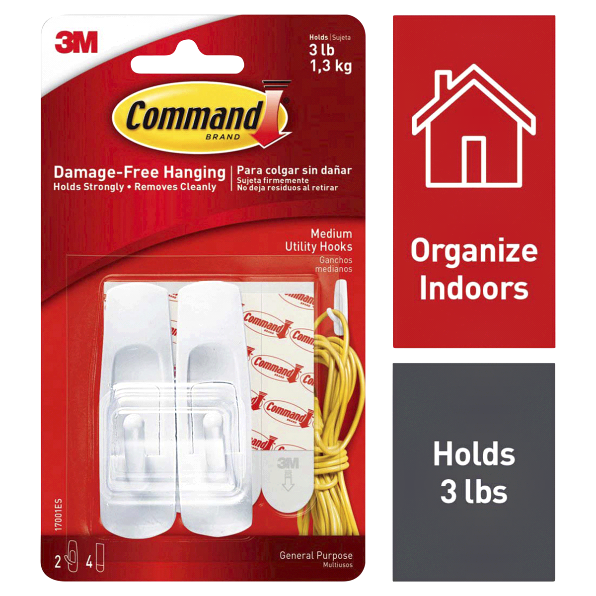 slide 1 of 4, Command 3M Med Command Hooks, 2 ct