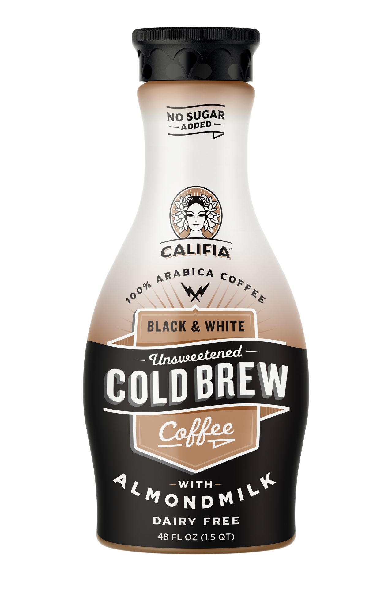 slide 1 of 4, Califia Farms Cold Brew Coffee - Black & White with Almondmilk, 48 oz