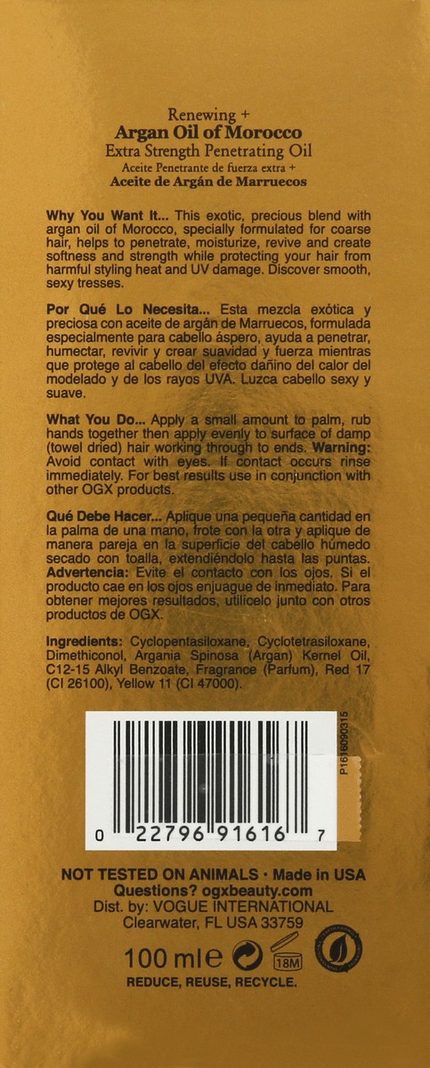 slide 7 of 9, OGX Renewing + Argan Oil of Morocco Extra Penetrating Oil 3.3 fl oz, 3.3 fl oz