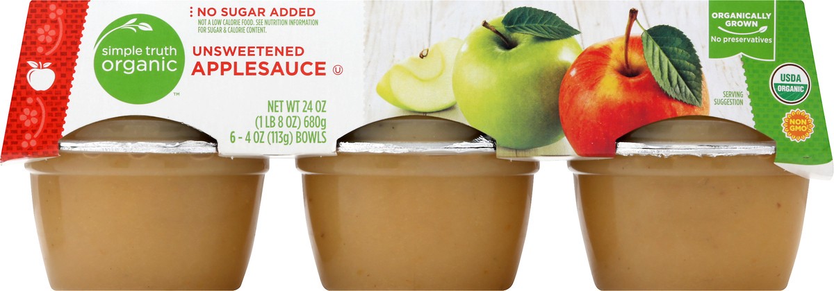 slide 1 of 13, Simple Truth Organic Unsweetened Applesauce 6 ea, 6 ct