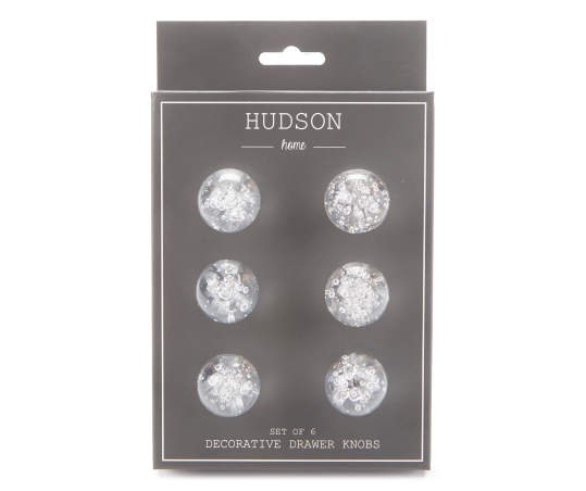 slide 1 of 1, Hudson Home Clear Bubble Drawer Knobs, 6 ct
