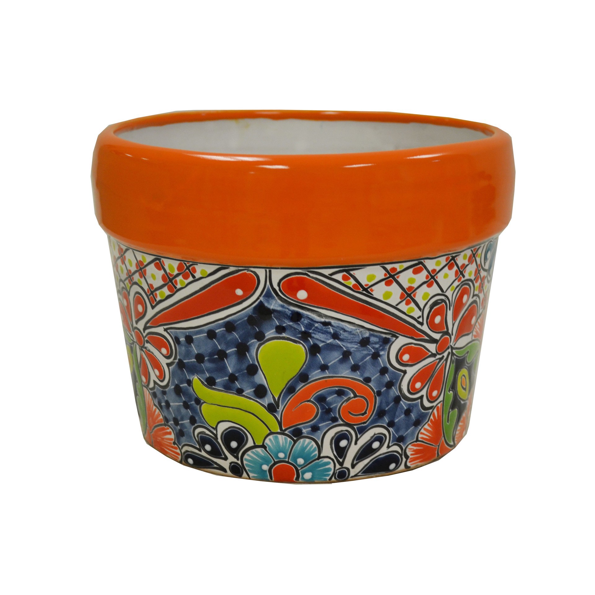 slide 1 of 1, Blue Orange Pottery Small Chihuahua Talavera Planter, 1 ct