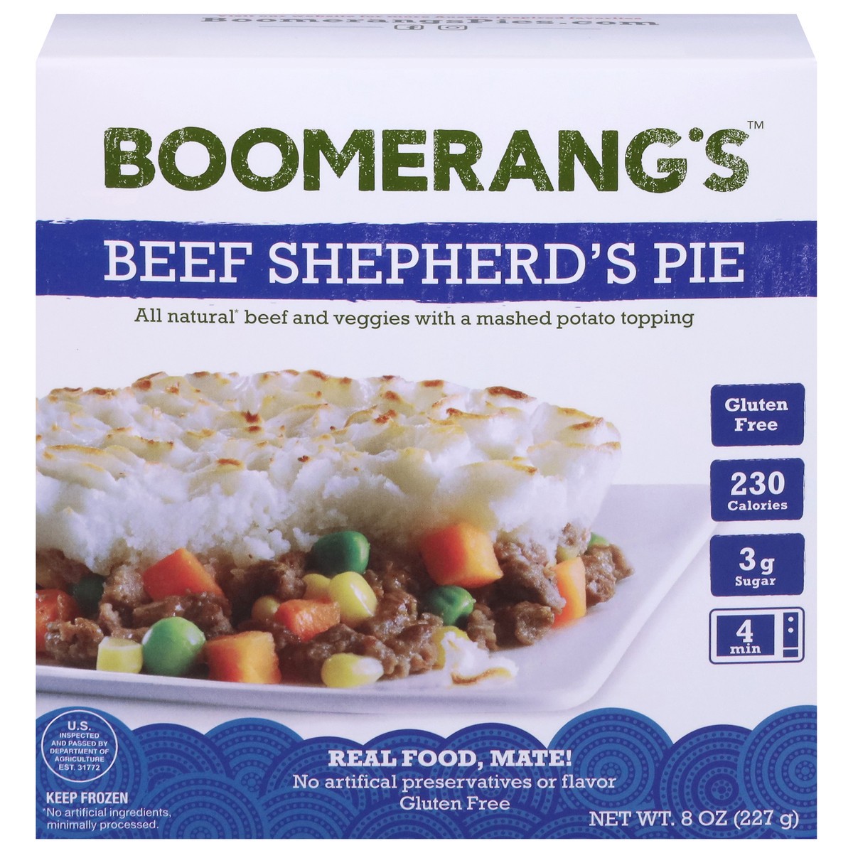 slide 1 of 9, Boomerang's Beef Shepherd's Pie 8 oz, 8 oz