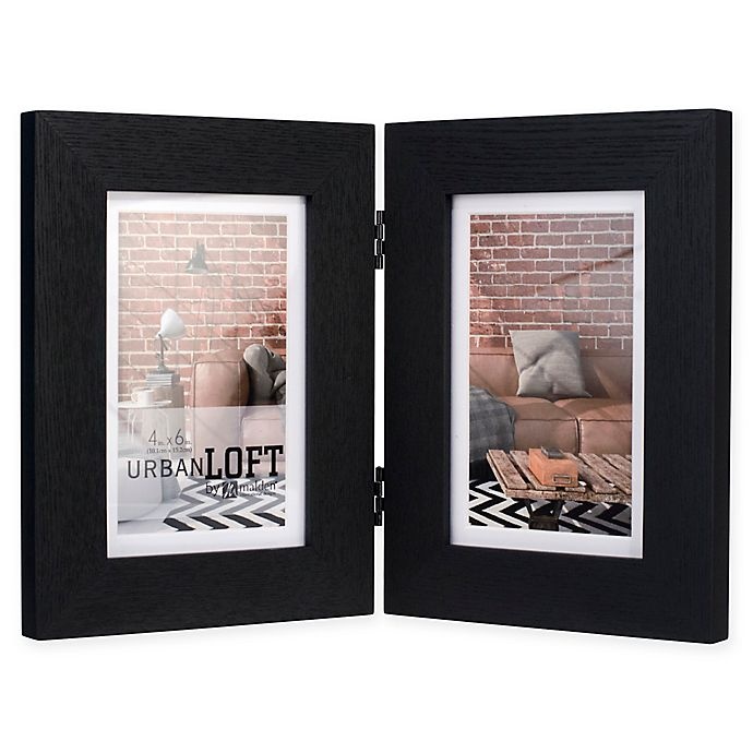 slide 1 of 1, Malden Urban Loft 2-Photo Picture Frame - Black, 4 in x 6 in