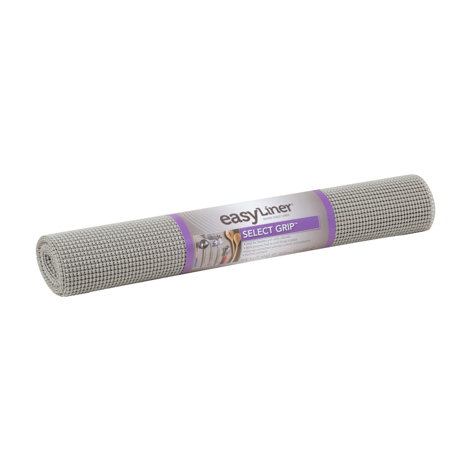 slide 1 of 2, Duck Select Grip Easy Liner Brand Shelf Liner - Light Gray, 20 in. x, 6 ft