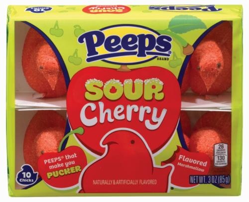 slide 1 of 1, Peeps Sour Cherry Chicks, 3 oz