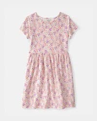 Carters Girls Floral Short-Sleeve Dress - Pink Floral 6-6X