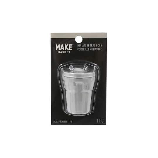 slide 1 of 3, Mini Silver Trash Can By Make Market, 1.627 in x 2 in x 1.5 in