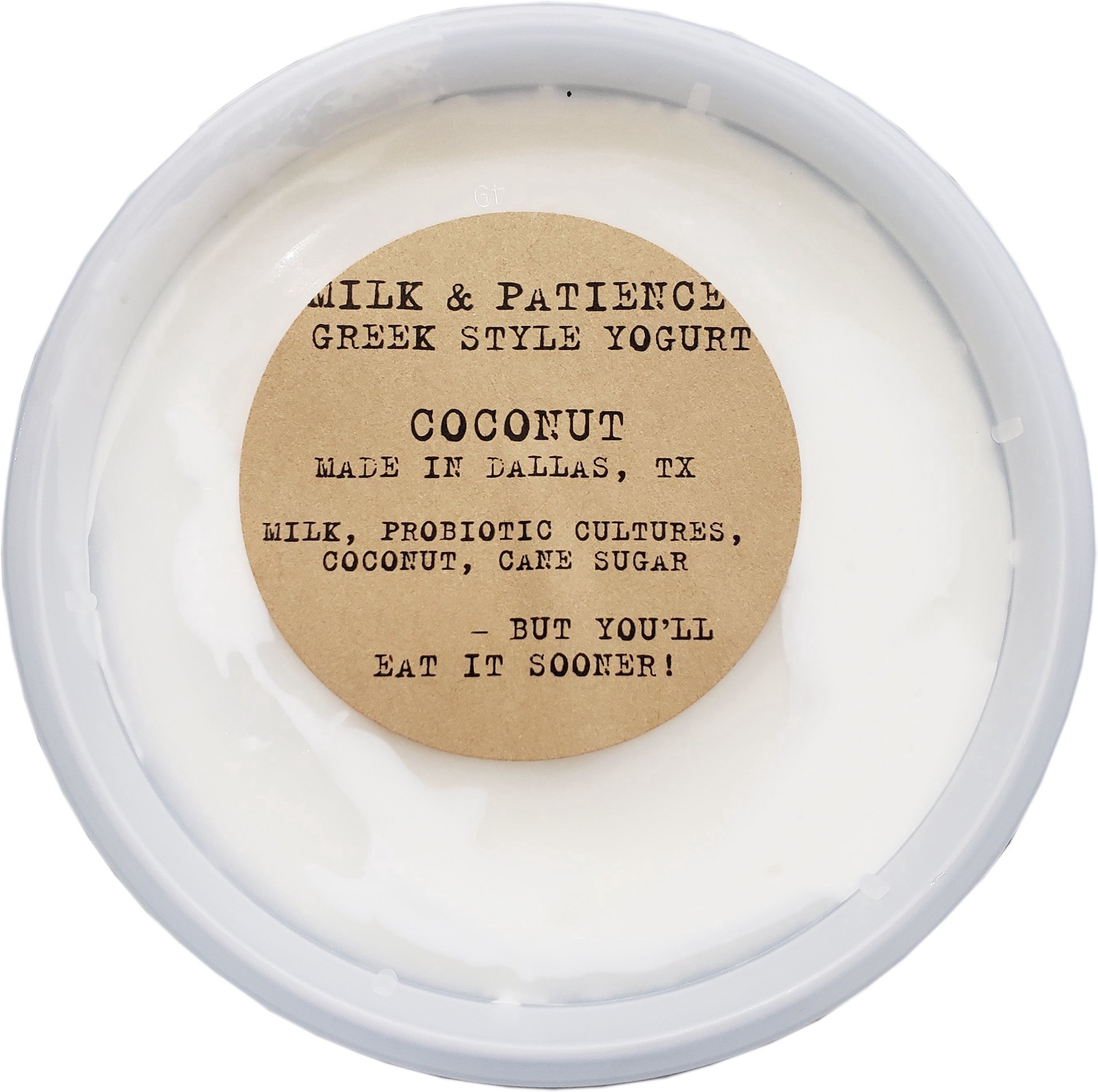 slide 1 of 1, Milk & Patience Coconut Greek Style Yogurt, 8 oz