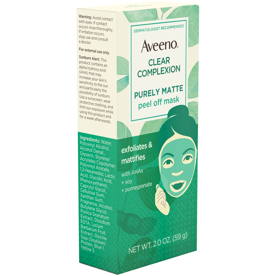slide 2 of 6, Aveeno Clear Complexion Pure Matte Peel Off Face Mask, 2 oz