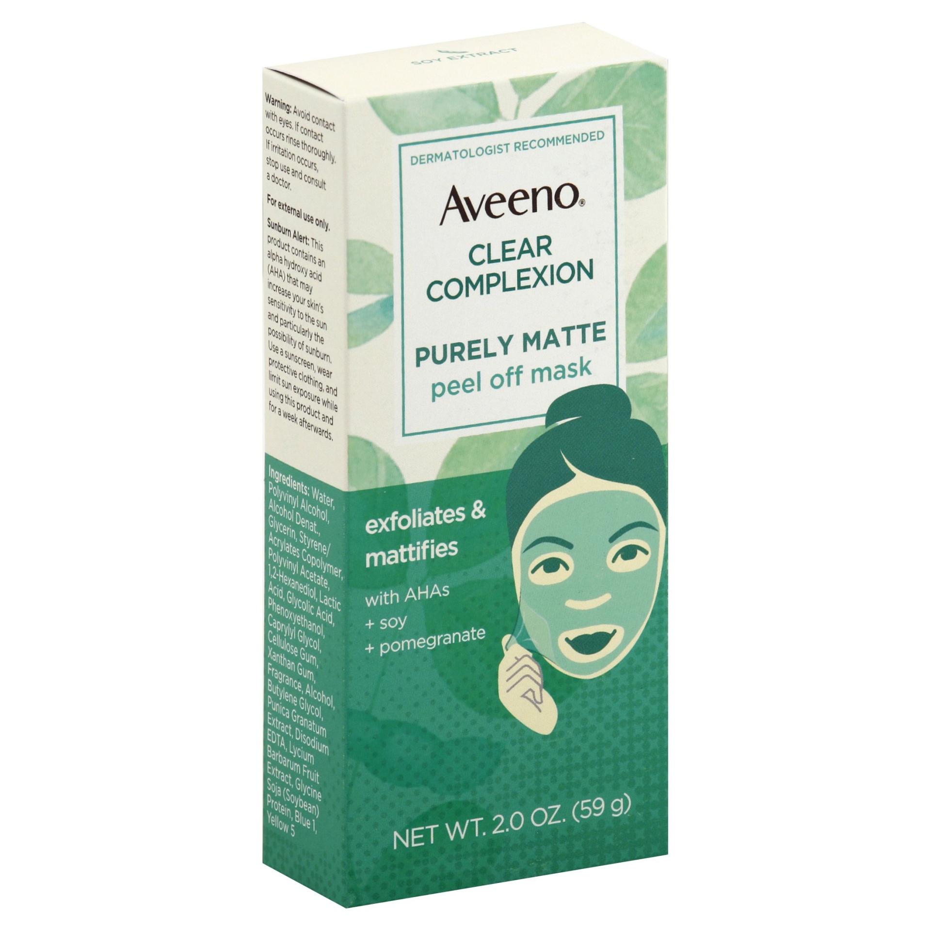 slide 1 of 6, Aveeno Clear Complexion Pure Matte Peel Off Face Mask, 2 oz