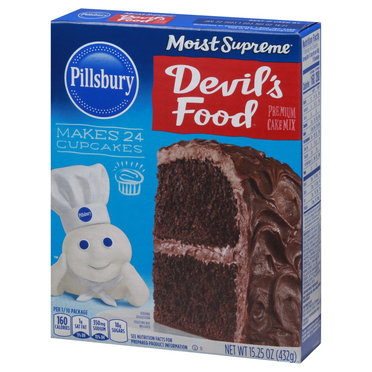 slide 6 of 9, Pillsbury Moist Supreme Premium Devil's Food Cake Mix 15.25 oz, 15.25 oz