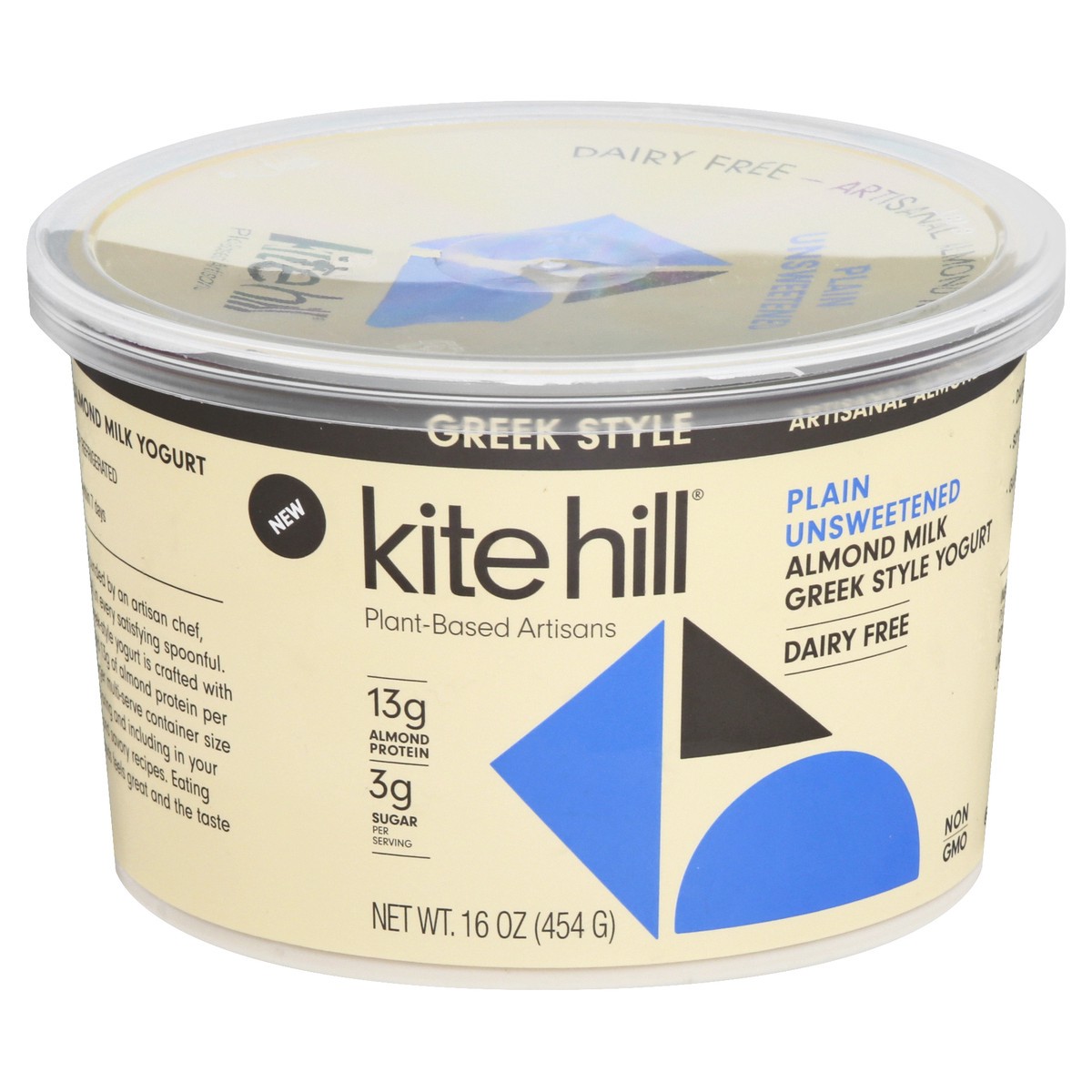 slide 2 of 13, Kite Hill Dairy Free Plain Unsweetened Almond Milk Greek Style Yogurt, 16 oz