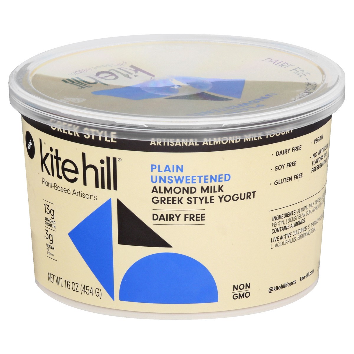 slide 3 of 13, Kite Hill Dairy Free Plain Unsweetened Almond Milk Greek Style Yogurt, 16 oz