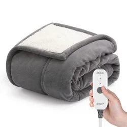 Sunbeam Heated M/P Throw Buffalo - Black/White