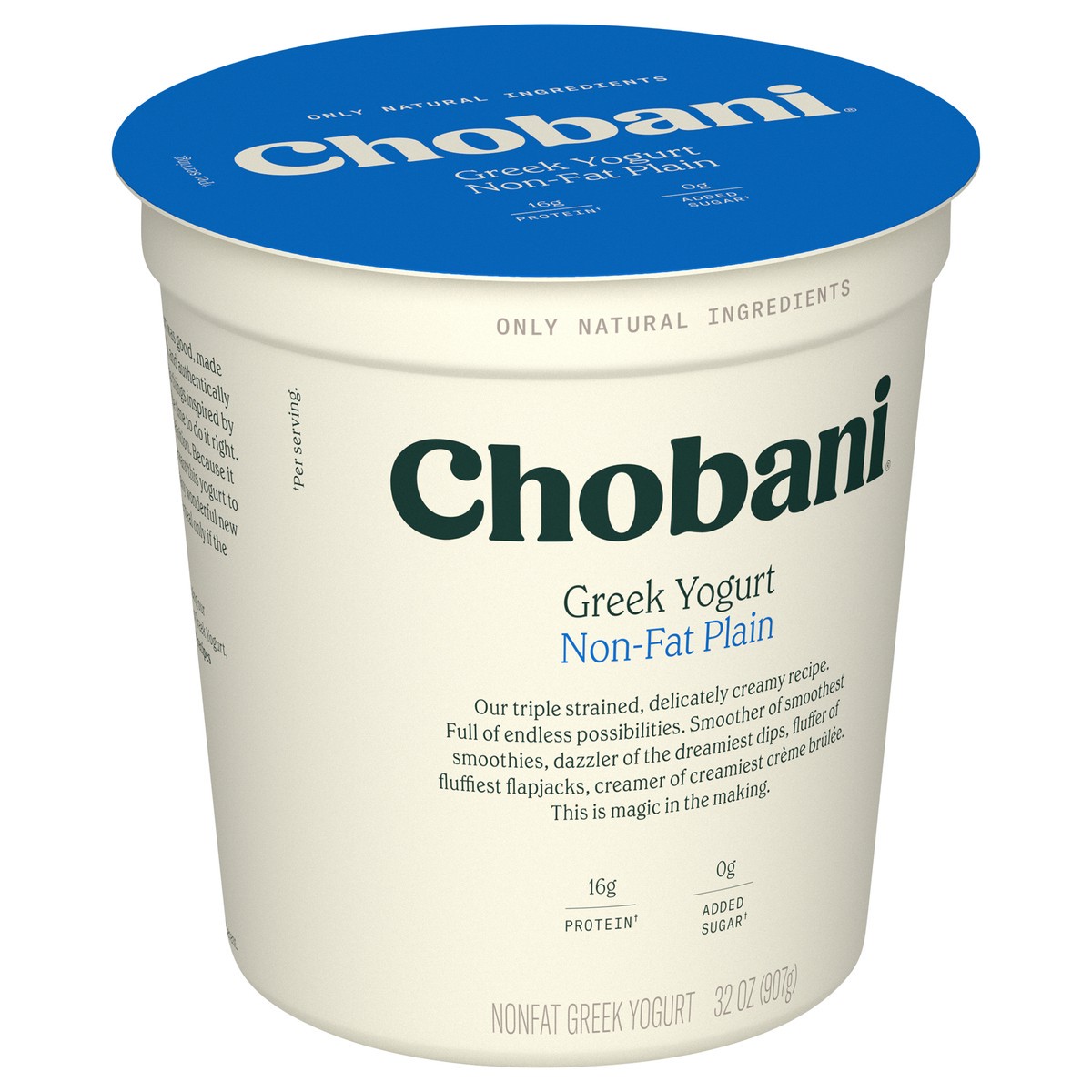 slide 2 of 9, Chobani Non-Fat Greek Non-Fat Plain Yogurt, 32 oz