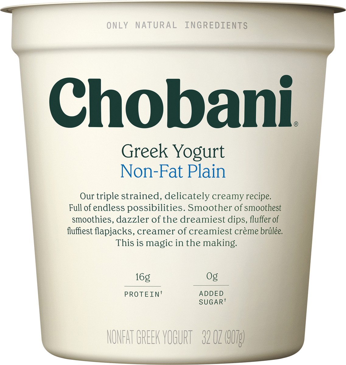 slide 6 of 9, Chobani Non-Fat Greek Non-Fat Plain Yogurt, 32 oz
