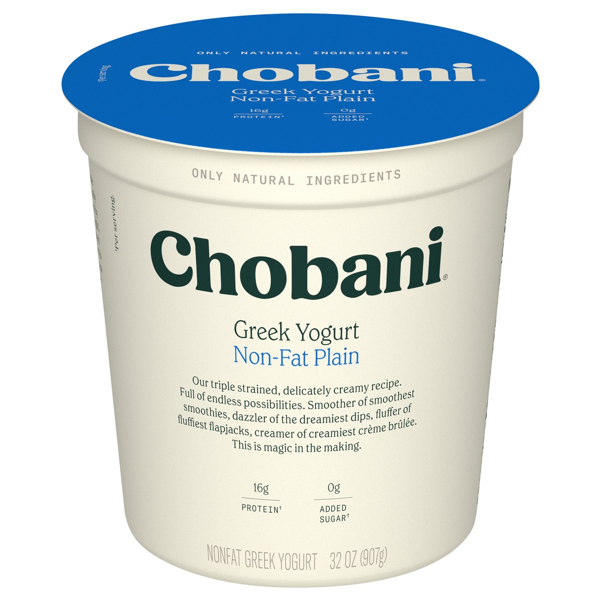 slide 1 of 9, Chobani Plain Nonfat Greek Yogurt - 32oz, 32 oz