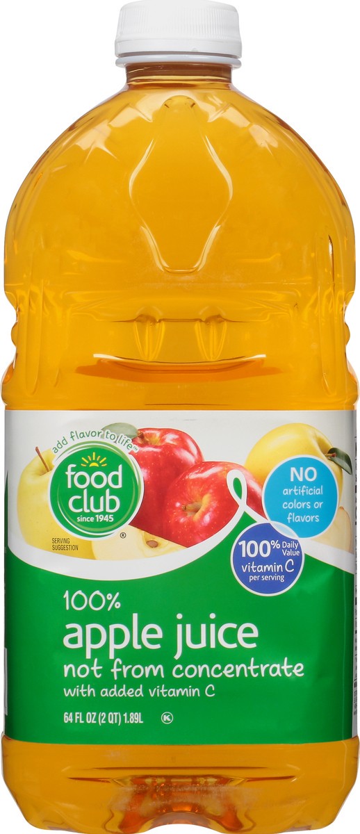 slide 4 of 12, Food Club 100% Apple Juice - 64 fl oz, 64 fl oz