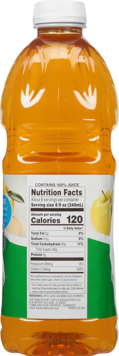 slide 6 of 12, Food Club 100% Apple Juice - 64 fl oz, 64 fl oz