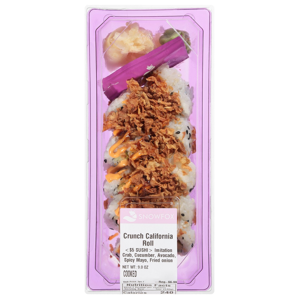 slide 1 of 4, Snowfox Crunch California Roll 9.0 oz, 9 oz