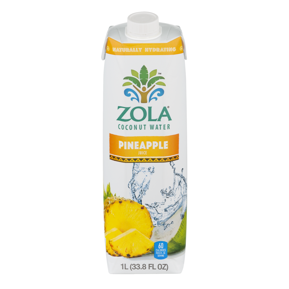 slide 1 of 4, Zola Coconut Water Pineapple - 33.8 fl oz, 33.8 fl oz