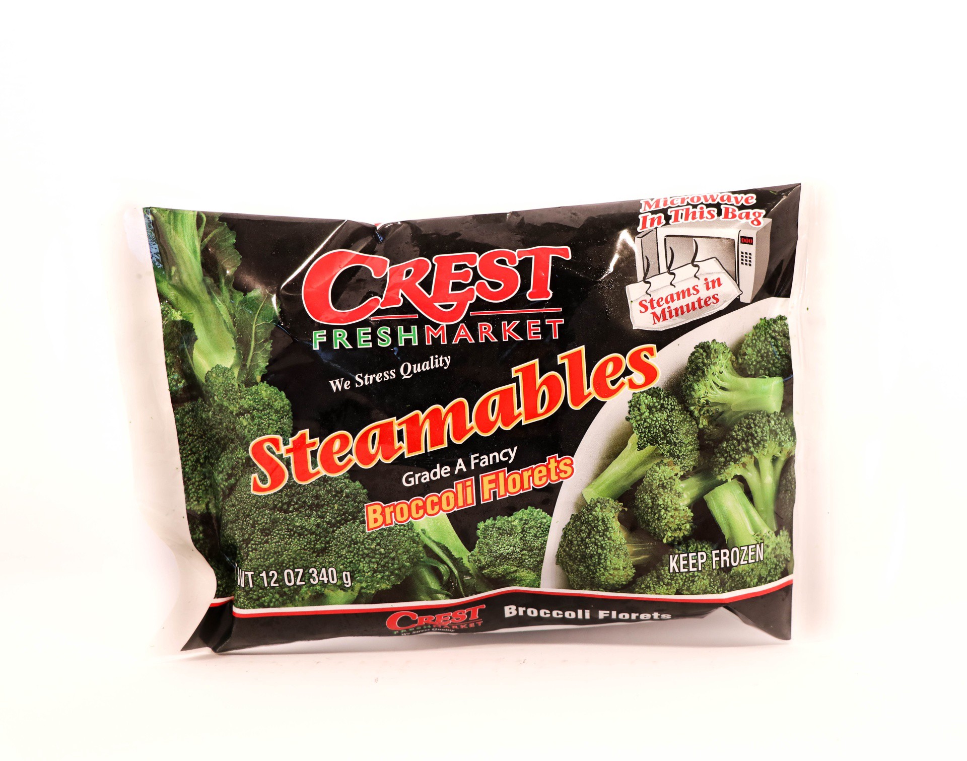 slide 1 of 1, Steamed Broccoli Florets, 12 oz