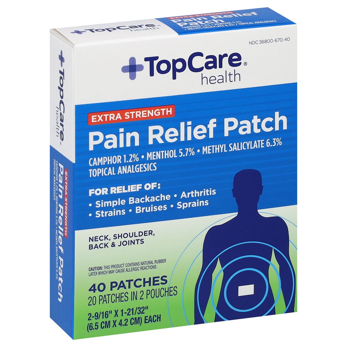 slide 4 of 9, TopCare Pain Relieving Patch, 40 ct