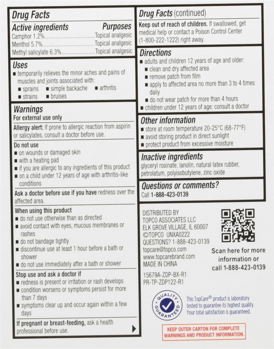 slide 5 of 9, TopCare Pain Relieving Patch, 40 ct