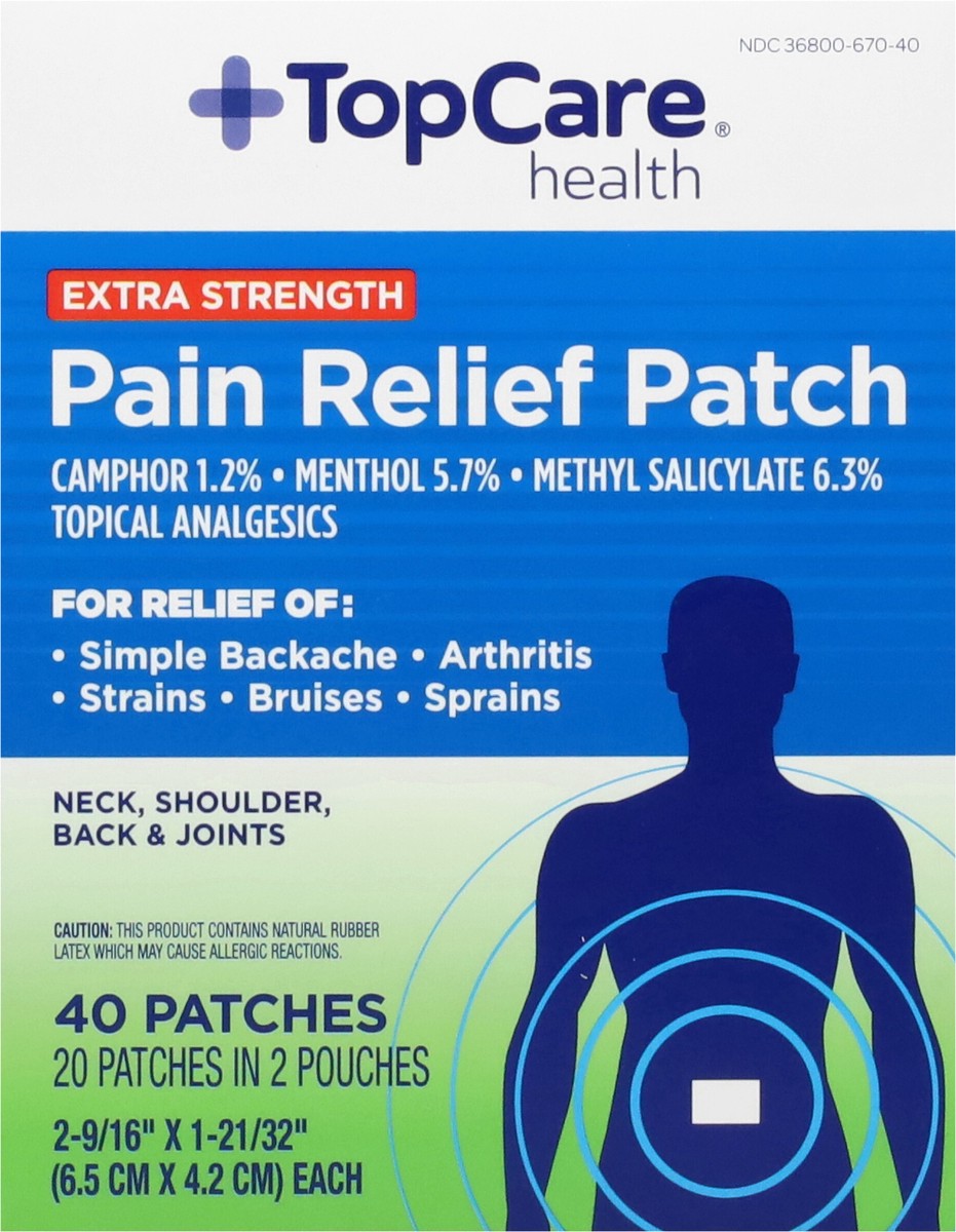 slide 2 of 9, TopCare Pain Relieving Patch, 40 ct