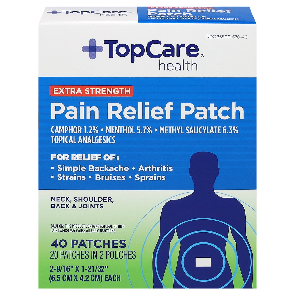 slide 1 of 9, TopCare Pain Relieving Patch, 40 ct